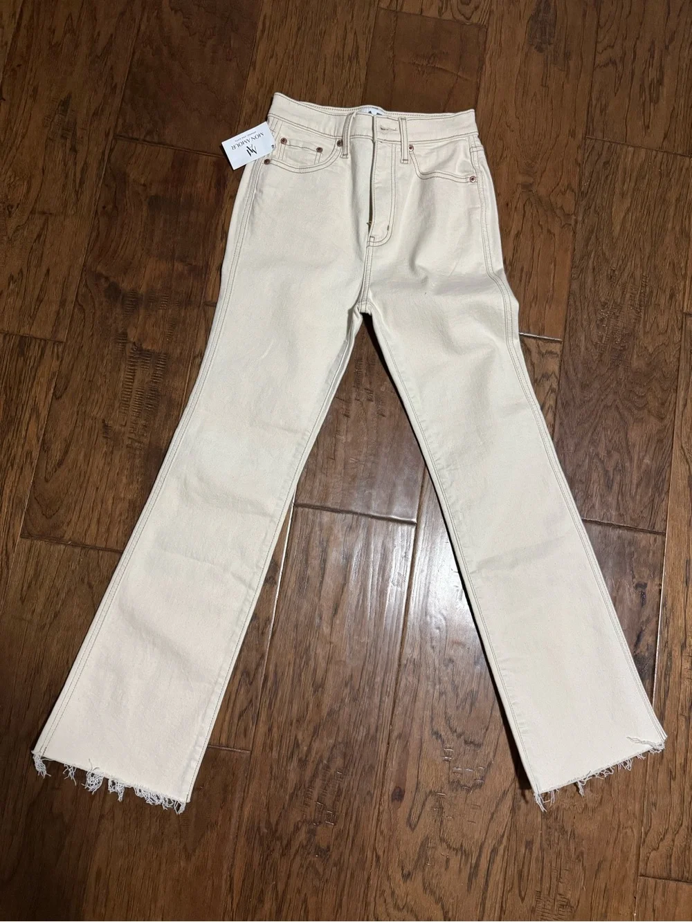 DAZE Denim Women's Cream High-Rise Flare Jeans